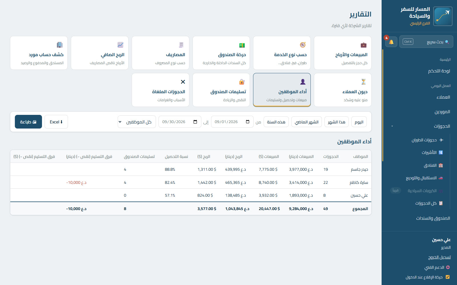 التقارير